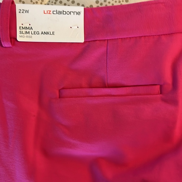 Liz Claiborne-Plus Emma Ponte Womens Mid Rise Slim Fit Ankle
Pant size 22W Pink - Picture 10 of 12